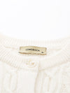 COMOBOCA 100% Wool Women's Cable Knit Button Cardigan