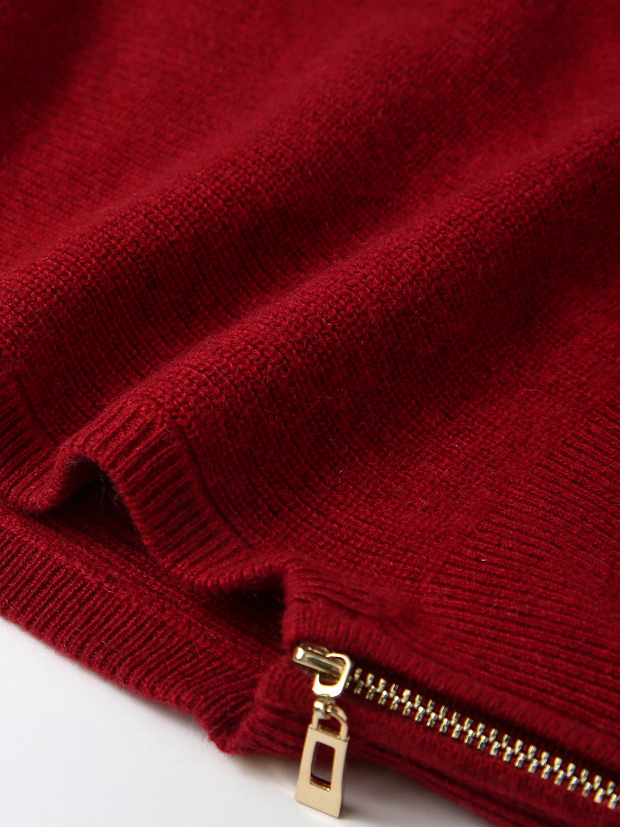 COMOBOCA 100% Cashmere Women's Zip Up Knit Hooded Neck Warmer