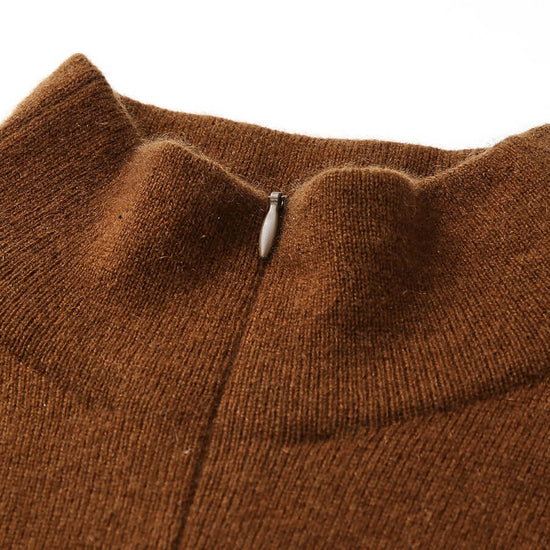 COMOBOCA 100% Cashmere Women's Half-Zip Mock Neck Pullover Sweater