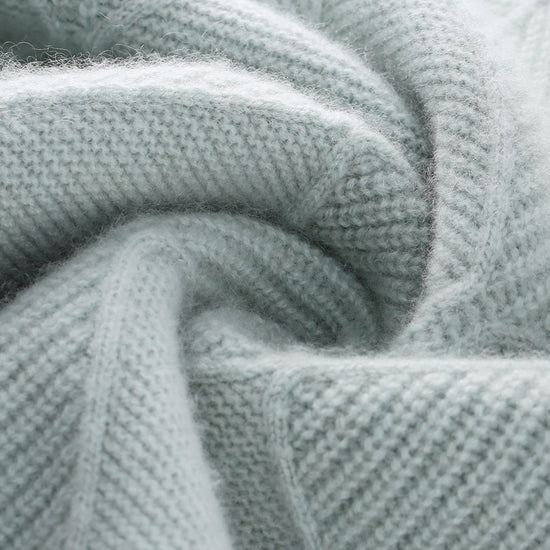 COMOBOCA 100% Cashmere Women's Diamond Knit Turtleneck Sweater