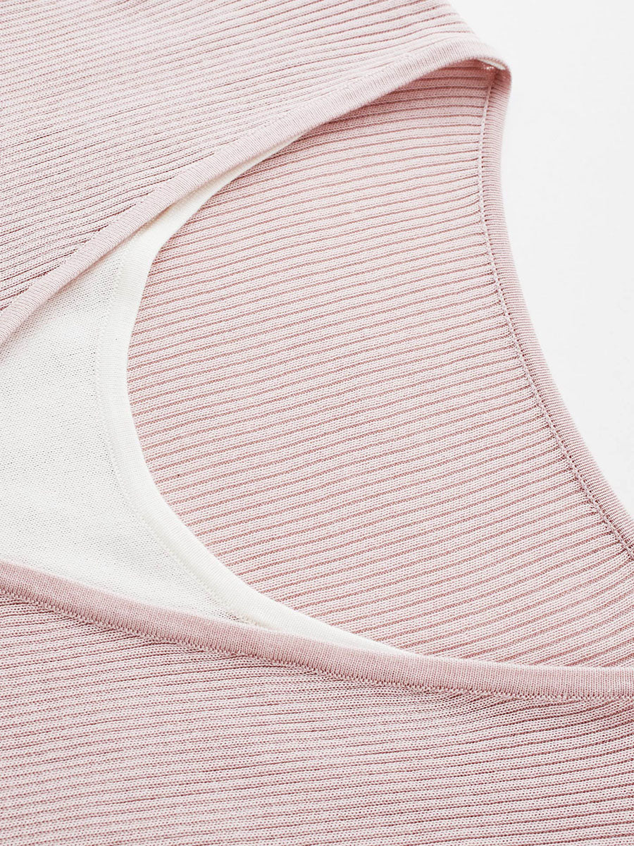 COMOBOCA Women's Ribbed Knit V-Neck Faux Cardigan