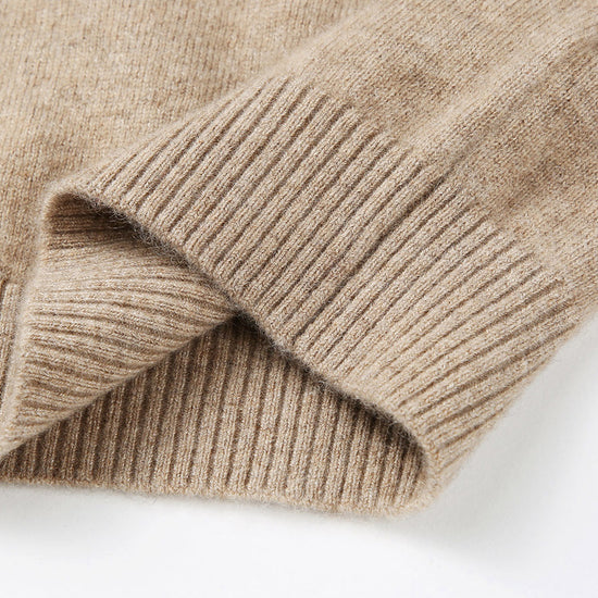 COMOBOCA 100% Cashmere Men's Striped Collar Button Cardigan