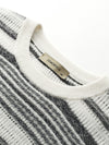 COMOBOCA 100% Cashmere Women's Striped Knit Round Neck Sweater
