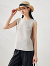 COMOBOCA Gray Women's Textured Back Keyhole Tank Top