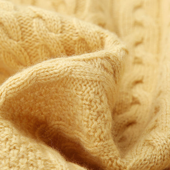 COMOBOCA 100% Wool Kid's Cable Knit Turtleneck Zip Up Cardigan