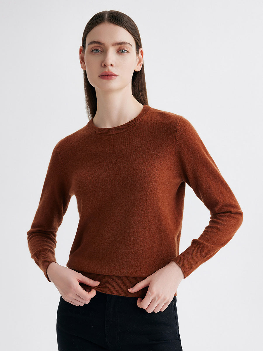 100% Cashmere Women's Round Neck Sweater – COMOBOCA