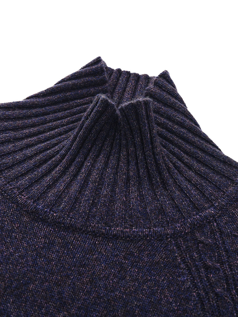 COMOBOCA 100% Cashmere Women's Ribbed Turtleneck Sweater