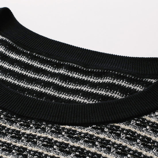 COMOBOCA Women's Elegant Striped Knit T-Shirt