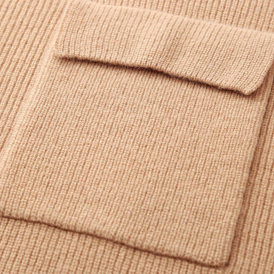 COMOBOCA 100% Wool Women's Dual Zip Cardigan with Pockets