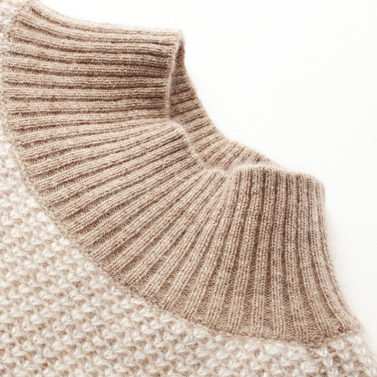 COMOBOCA 100% Cashmere Women's Mock Neck Knit Sweater