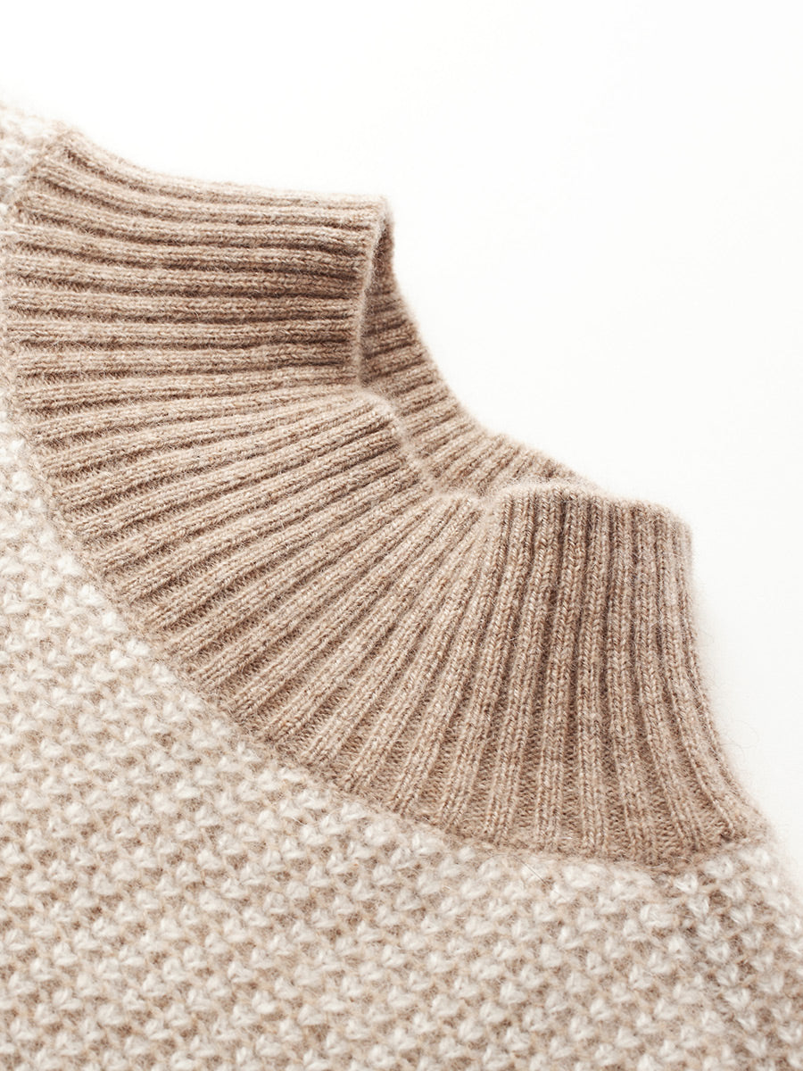 COMOBOCA 100% Cashmere Women's Mock Neck Knit Sweater