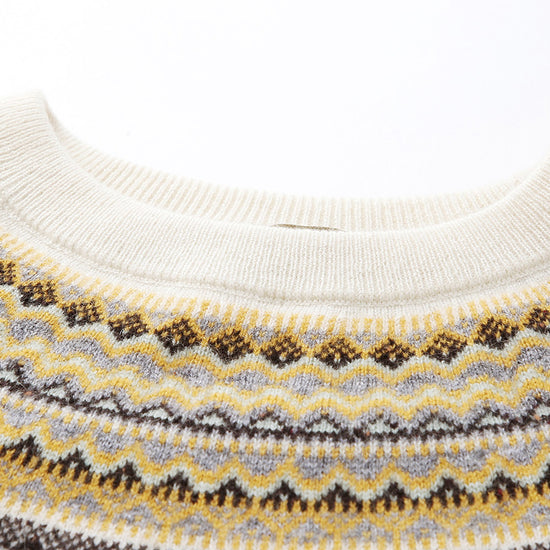 COMOBOCA 100% Cashmere Women's Fair Isle Knit Sweater