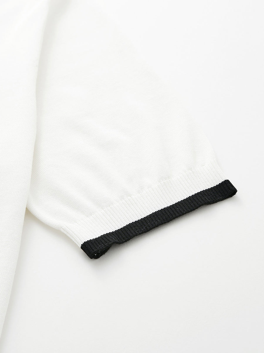 COMOBOCA Women's Casual Contrast Trim Polo T-Shirt