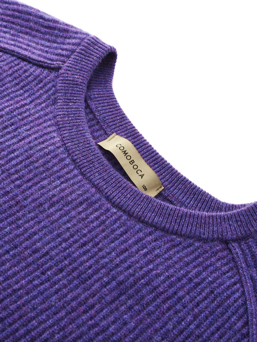 COMOBOCA 100% Cashmere Women's Ribbed Round Neck Sweater
