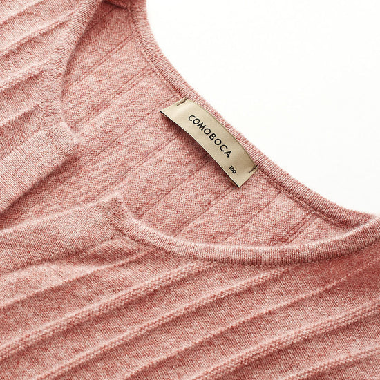 COMOBOCA 100% Cashmere Women's Ribbed Faux Knit Cardigan Sweater