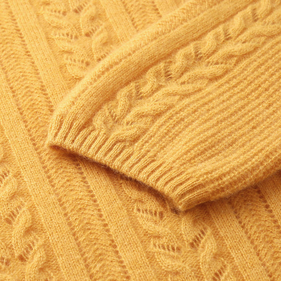 COMOBOCA 100% Cashmere Women's V-Neck Drop Shoulder Sweater