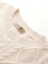 COMOBOCA 100% Cashmere Women's Cable Round Neck Knit Sweater