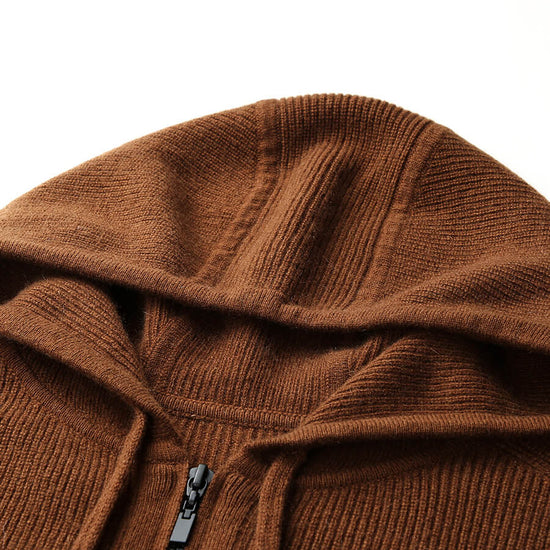 COMOBOCA 100% Cashmere Women's Hooded Double-Head Zipper Vest