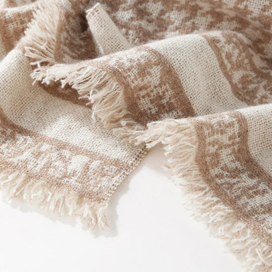 COMOBOCA 100% Cashmere Houndstooth Patterned Scarf