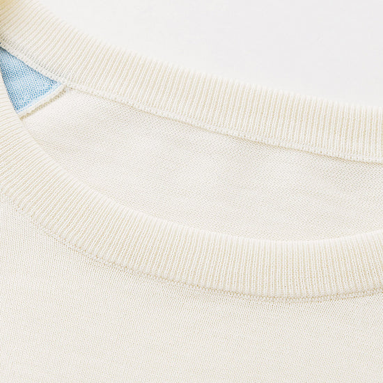 COMOBOCA Women's Puppy Intarsia Raglan Sleeve Knit T-Shirt