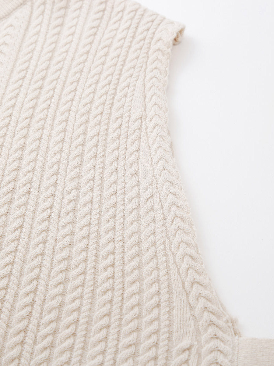 COMOBOCA 100% Wool Women's Knit Sleeveless Sweater Vest