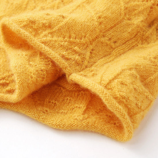 COMOBOCA 100% Cashmere Women's Diamond Pattern Pullover Sweater