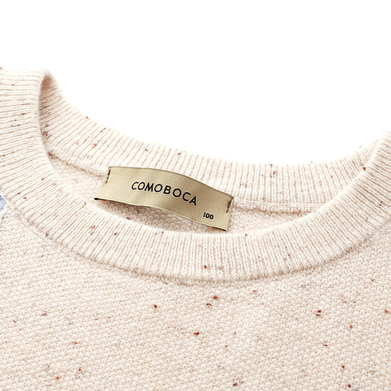 COMOBOCA 100% Cashmere Women's Color Block Cable Knit Sweater