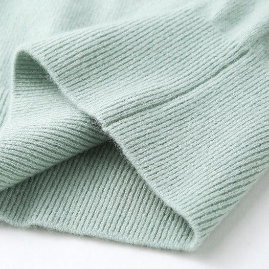 COMOBOCA 100% Cashmere Women's Pearl-Trimmed Knit Sweater