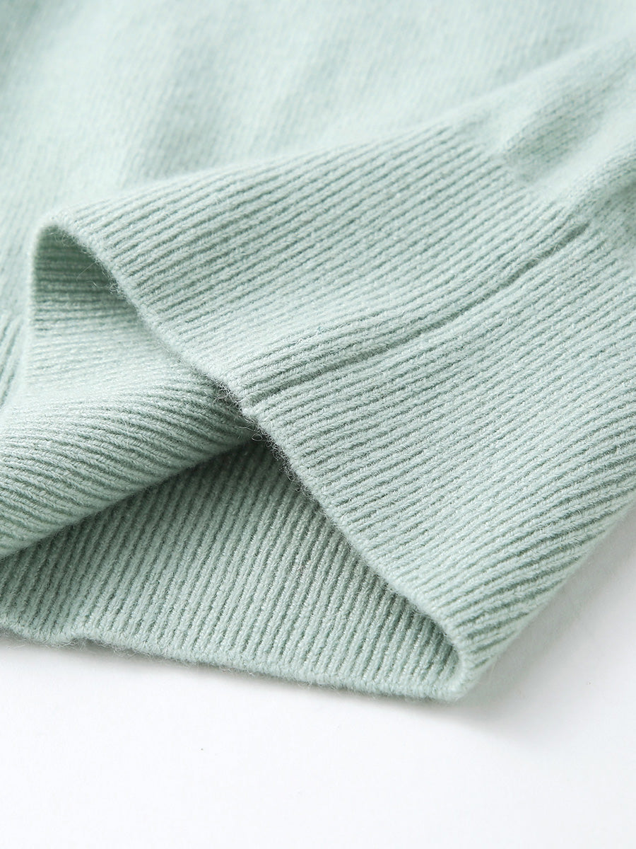 COMOBOCA 100% Cashmere Women's Pearl-Trimmed Knit Sweater