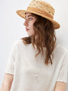 COMOBOCA Women's Scalloped Lace Trim Knit T-Shirt
