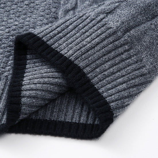 COMOBOCA 100% Wool Women's Cable Knit Sweater with Bow Collar