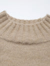 COMOBOCA 100% Cashmere Women's Mock Neck Knit Sweater
