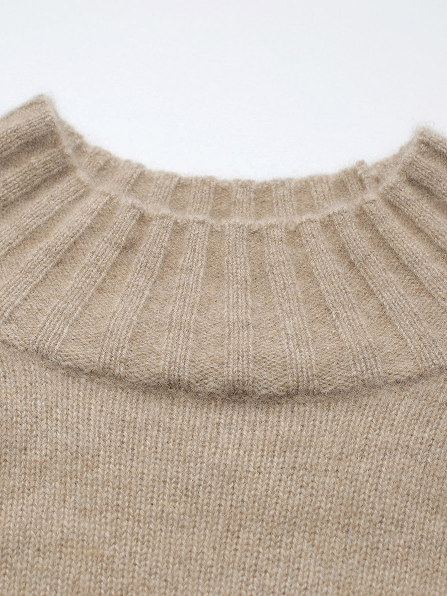 COMOBOCA 100% Cashmere Women's Mock Neck Knit Sweater