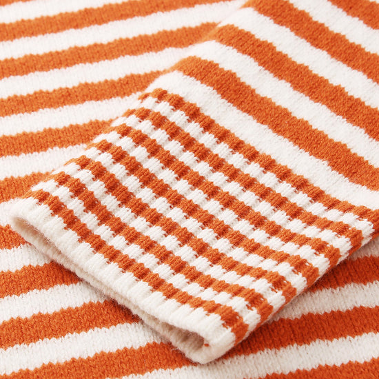 COMOBOCA 100% Wool Women's Striped Knit Pullover Sweater