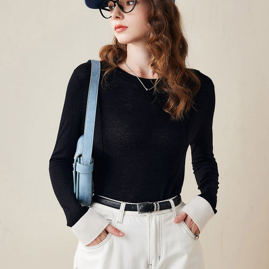 COMOBOCA Women's Essential Color-Blocked Knit Sweater