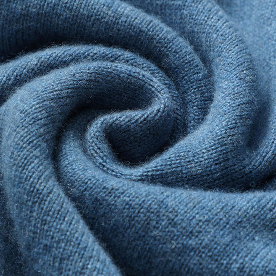 COMOBOCA 100% Cashmere Men's Ribbed Mock Neck Sweater