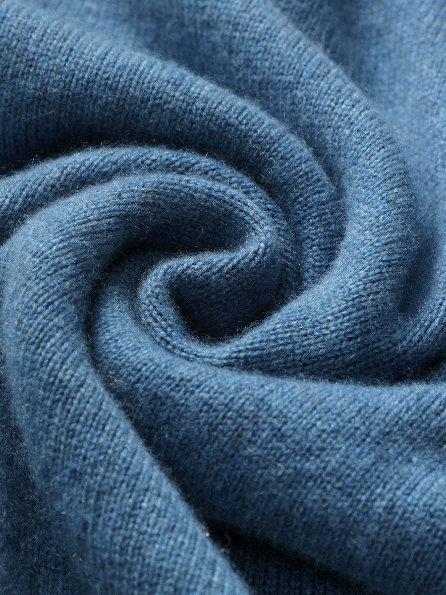 COMOBOCA 100% Cashmere Men's Ribbed Mock Neck Sweater