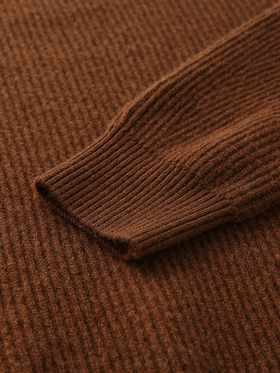 COMOBOCA 100% Cashmere Women's Color Block Knit Sweater