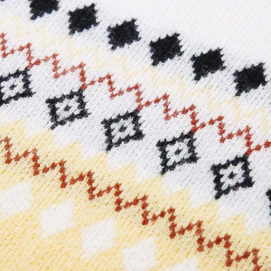 COMOBOCA 100% Wool Kids' Mock Neck Jacquard Sweater