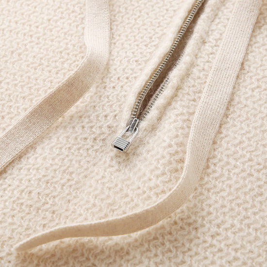 COMOBOCA 100% Cashmere Women's Half Zip Hoodie