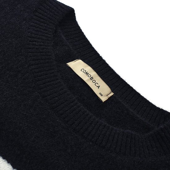 COMOBOCA 100% Cashmere Women's Abstract Pattern Round Neck Sweater