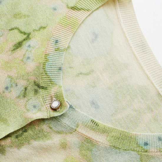 COMOBOCA Women's Watercolor Floral Print Knit Cardigan