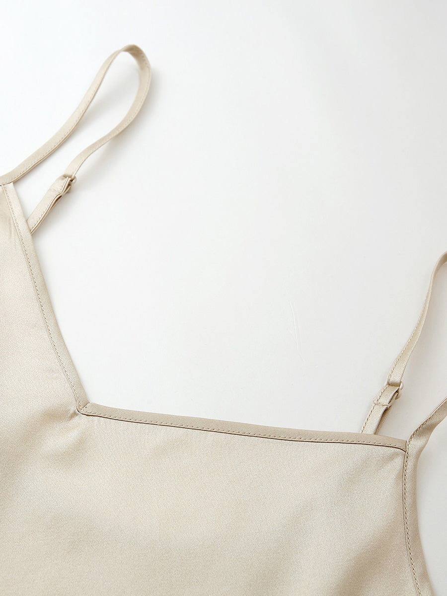 COMOBOCA Women's Silk V-Neck Adjustable Straps Camisole