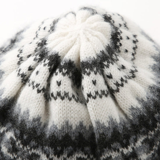 COMOBOCA 100% Cashmere Women's Nordic Knit Beanie