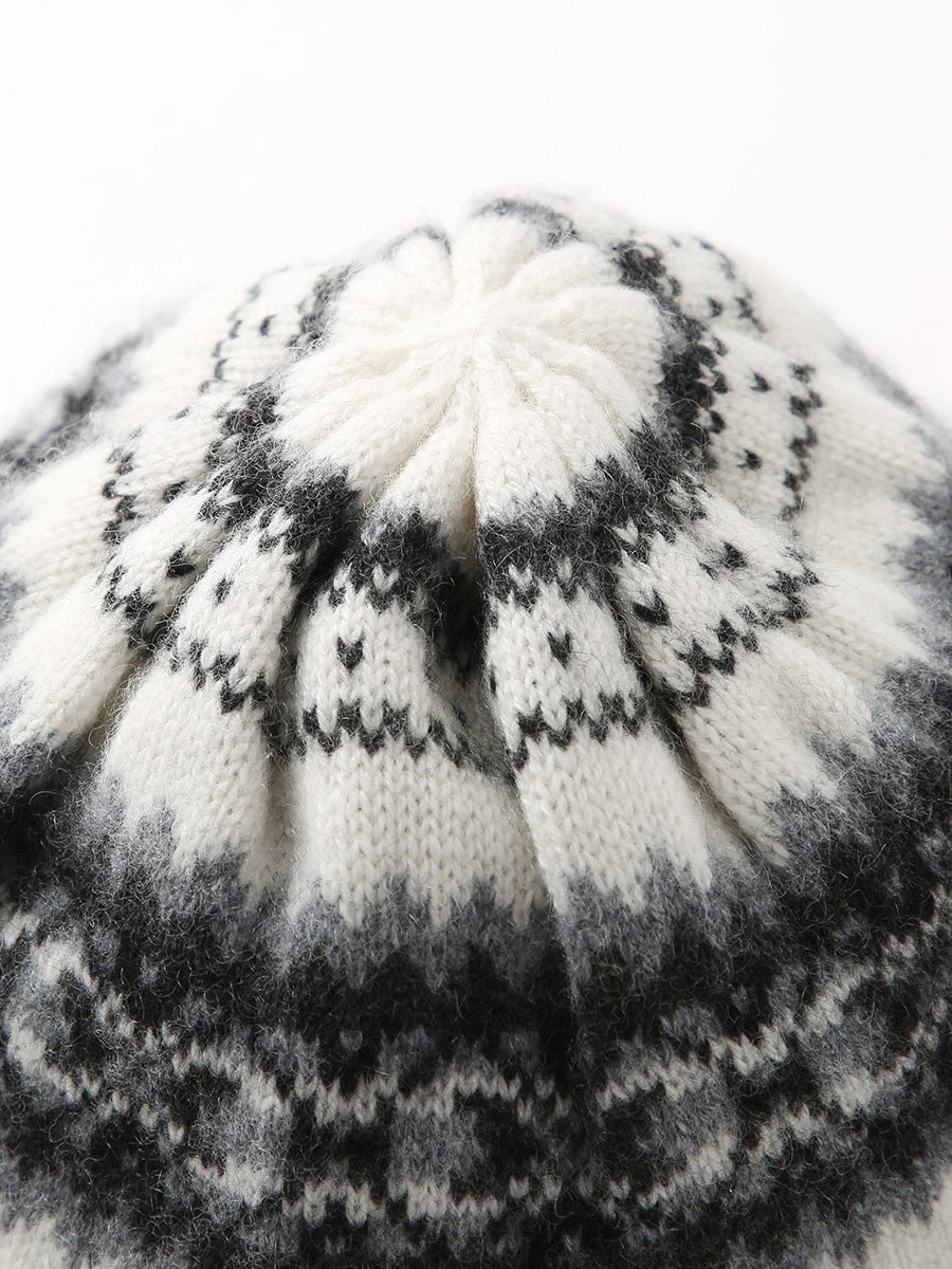 COMOBOCA 100% Cashmere Women's Nordic Knit Beanie