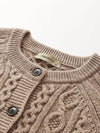 COMOBOCA 100% Wool Women's Cable Knit Button Cardigan