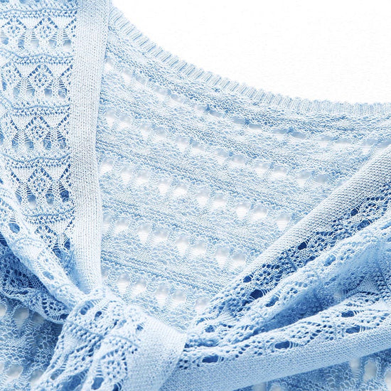 COMOBOCA Women's Tie-Front Lace Knit Shawl