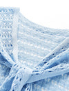 COMOBOCA Women's Tie-Front Lace Knit Shawl
