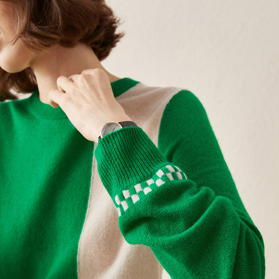 COMOBOCA 100% Cashmere Women's Round Neck Knit Sweater