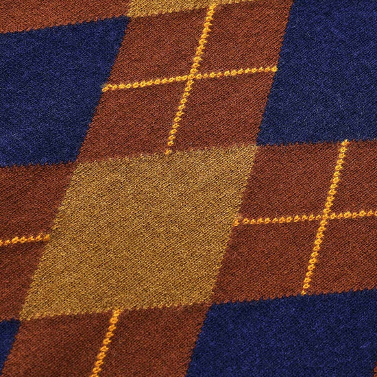 COMOBOCA 100% Wool Kids' Argyle Pattern Round Neck Sweater